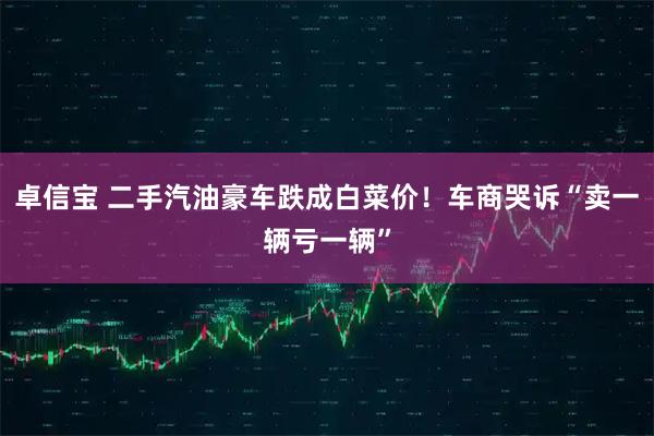 卓信宝 二手汽油豪车跌成白菜价！车商哭诉“卖一辆亏一辆”